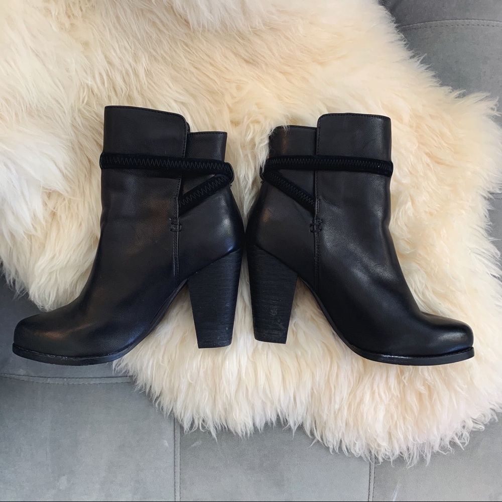 Joie Black Leather Ankle Boots